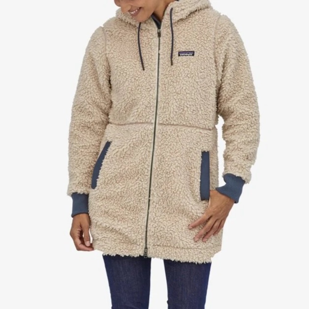 Patagonia Cream Teddy Jacket with Gray Accents